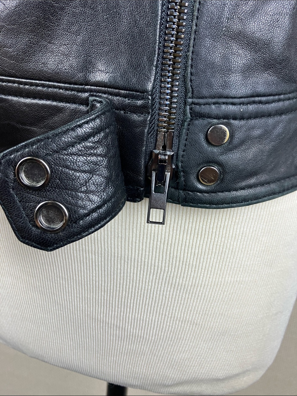 Vince Lamb Leather Moto Jacket Black Full Zip - Picture 12 of 16